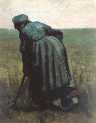Vincent Van Gogh Peasant Woman Digging (nn04) oil painting image
